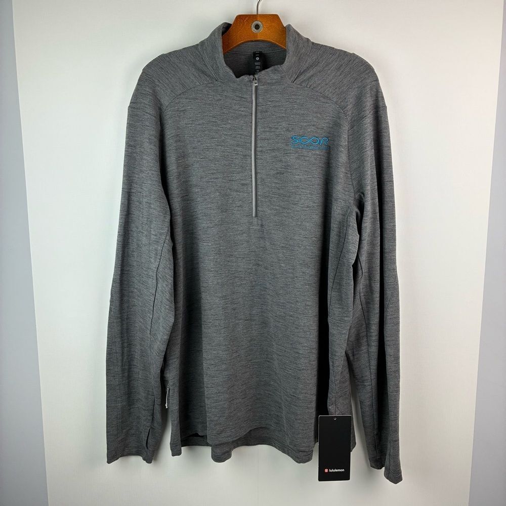 NWT Lululemon Men's Gray Surge warm half-Zip long sleeves Sweater Size XXL